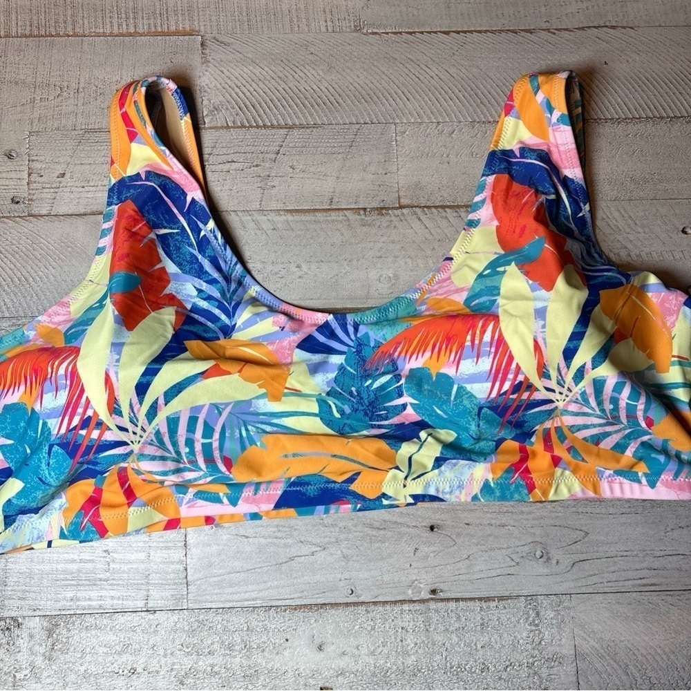 Old Navy Women’s Scoop Bikini Swim Top Orange Blue Size 4X NWT! - Picture 15 of 15